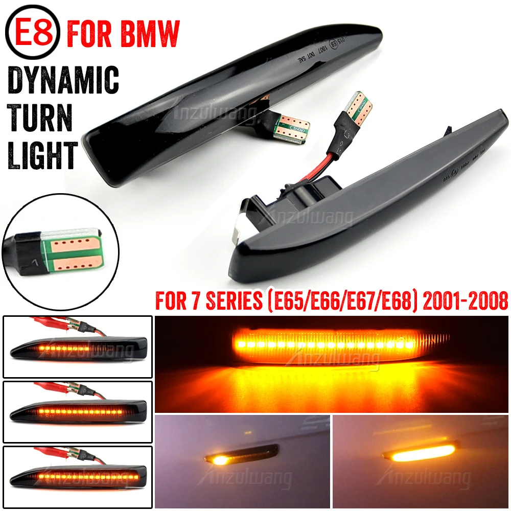 2x Dynamic LED Car Front Fender Side Marker Lights Turn Signal
