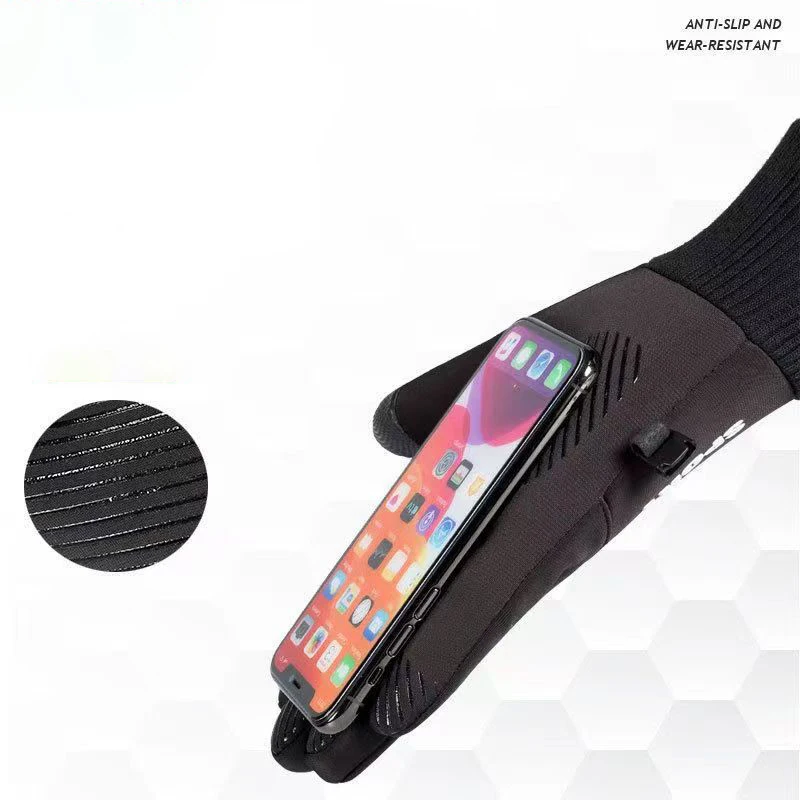 Winter Motorcyclist Gloves for Men Women Cycling Warm Fleece Skiing Bicycle Waterproof Thermal Gloves Gym Touch Screen Anti-slip 2