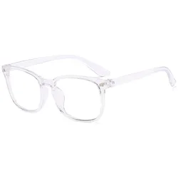 Vintage - Inspired Square Frame Eyeglasses - Black & Clear with Metallic Accents (Set of 2) (WHITE)
