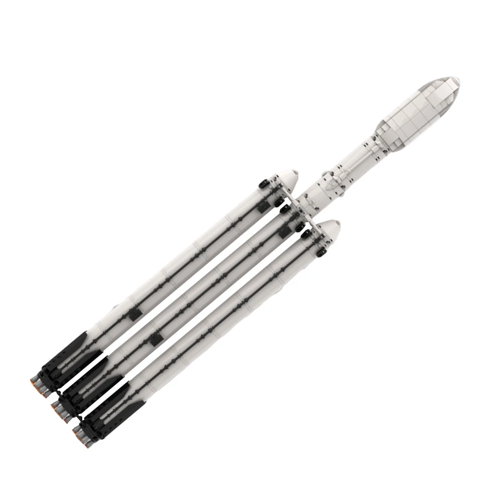 Moc Space Rocket Saturn V Falcon Heavy-Lift Launch Vehicle Building Block Kit Astronave Fai Da Te Assemblare Modello Di Mattoni Giocattolo Puzzle Per 