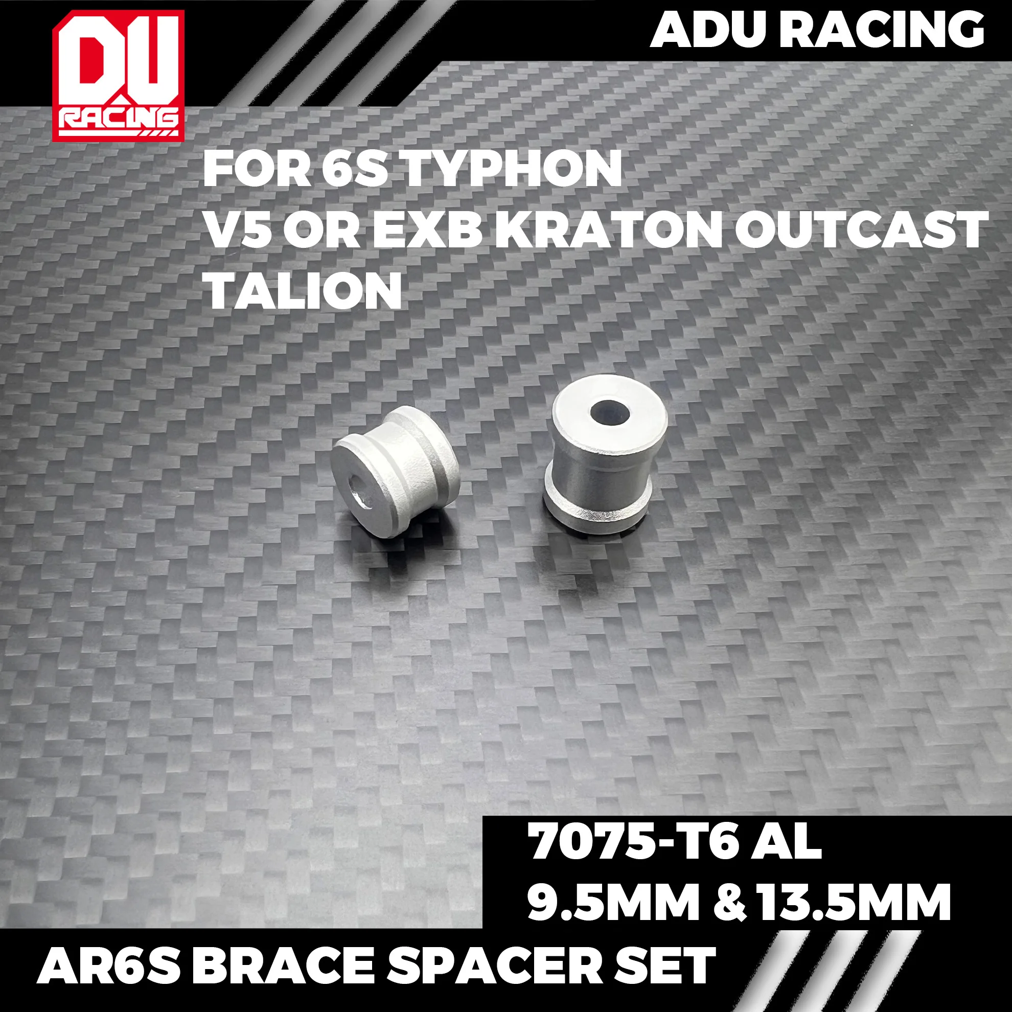 ADU RACING 7075-T6 알루미늄 섀시 브레이스 스페이서 세트 9.5 및 ..