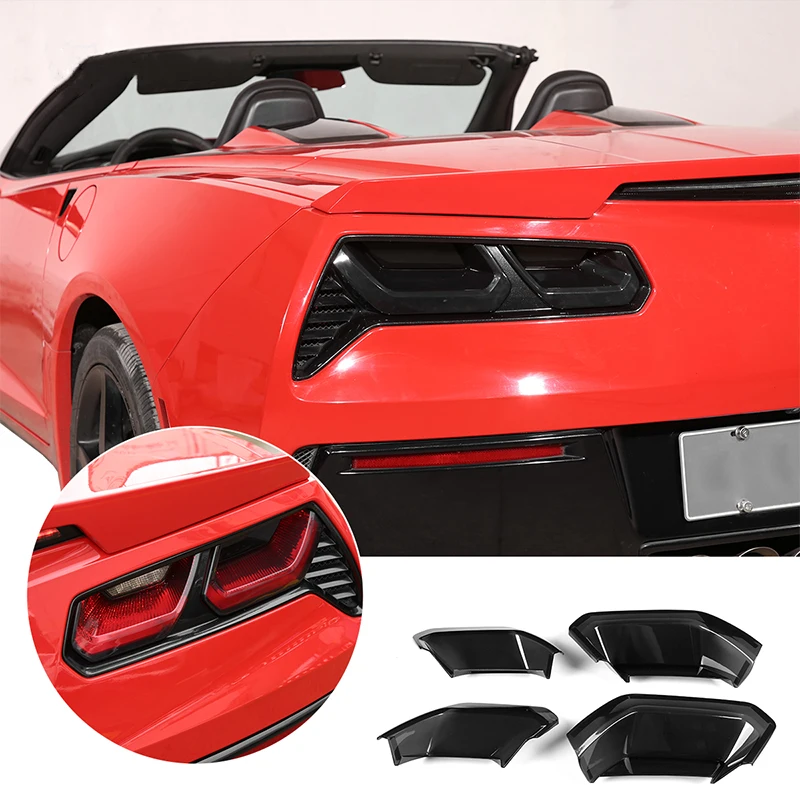 

ABS Blackened Car Rear Tail Light Rear Fog Lamps Blackout Cover Trim Sticker For Chevy Corvette C7 2014-2019 Auto Accessories