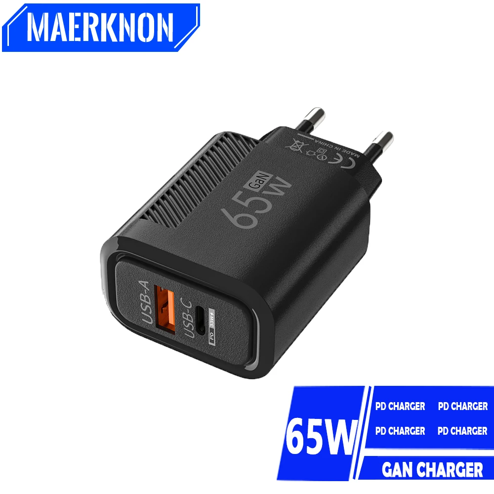 

65W GaN PD Type C Charger Fast Charging For IPhone 13 14 15 Pro Max Xiaomi 13 Samsung S22 S23 USB Charger Quick Charge Adaptor