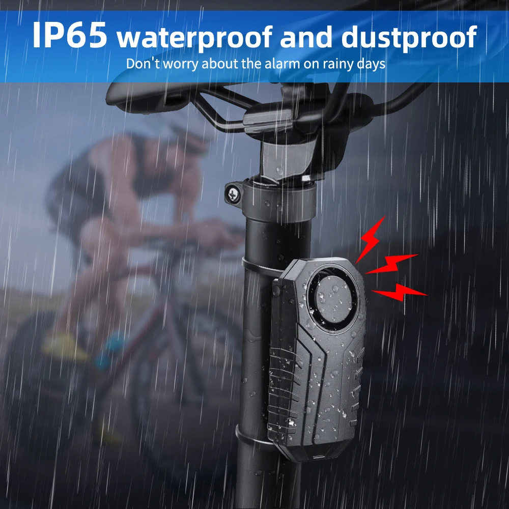 Description Picture 4 of itemRockbye Bicycle Burglar Alarm Type-C Rechargeable IP65 Waterproof Wireless Remote Control 113dB Bike Anti-Theft Alarm System
