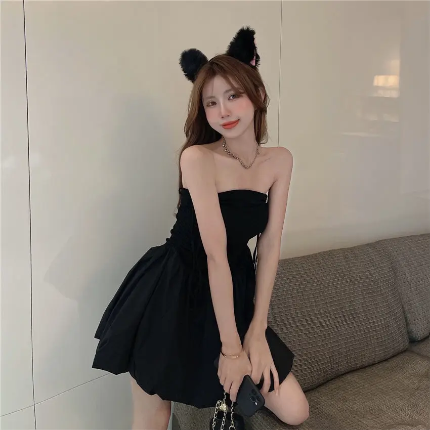 

Women Dress Korean Summer 2022 Fashion Floral Print A-line Short Sleeve High Waist Party Maxi Elegant Lace Ruffle White Dresses