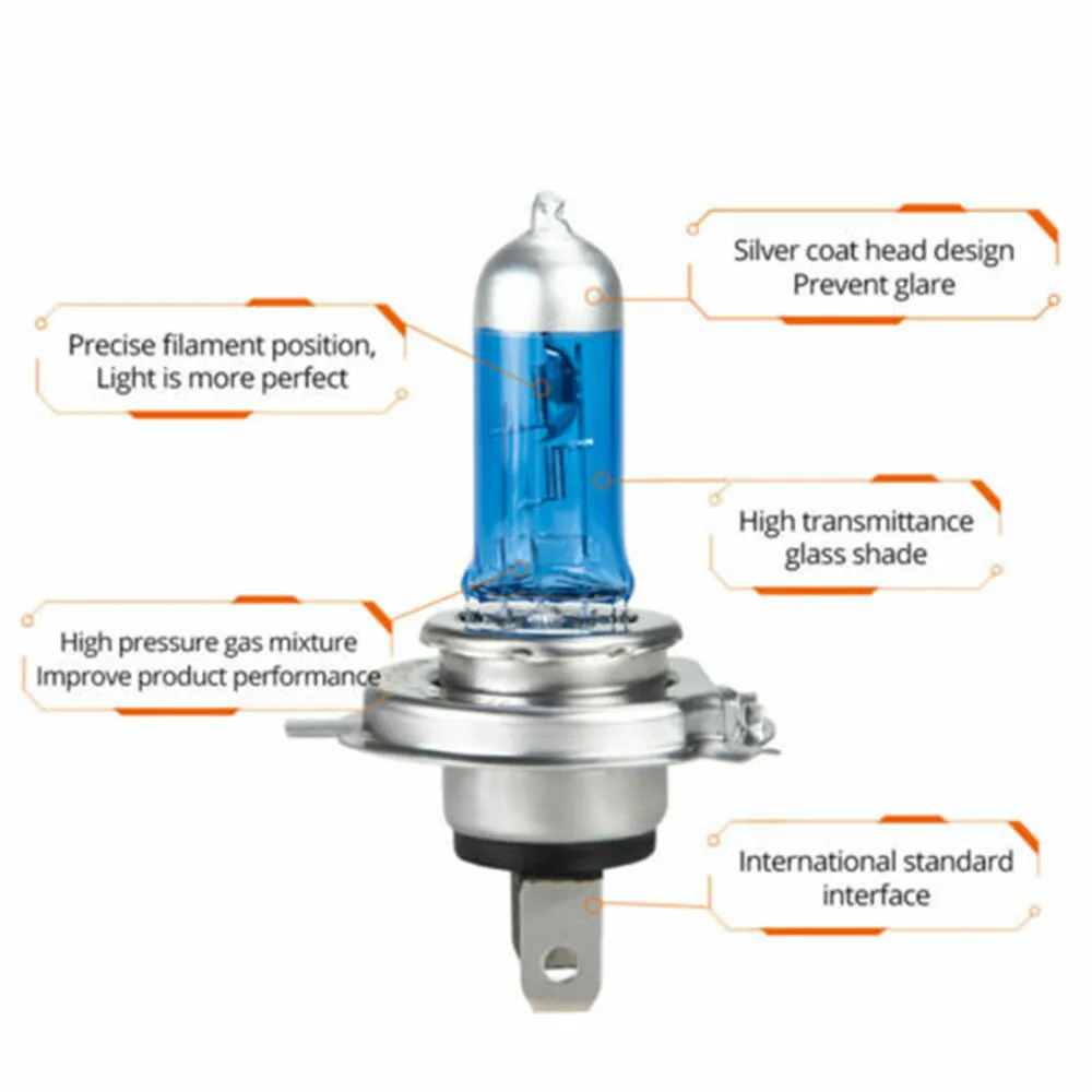 차량용 LED 헤드라이트 전구, H7, 100W, 12V, 4500K, 슈퍼 화이트, 주간 러닝 램프, 할로겐 안개등, 범용, 4 개