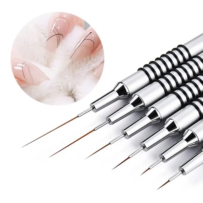 

6pcs Nail Art Liner Brushes Set Nail Art Design Brush Striping Thin Long Lines Dotting Drawing Pen UV Gel Polish Painting Brush