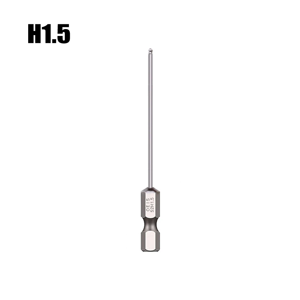 

Tool Screwdriver Bit Electroplating For Automotive H1.5-H10 Magnetic Silver 75mm Long Alloy Steel Ball End Hex