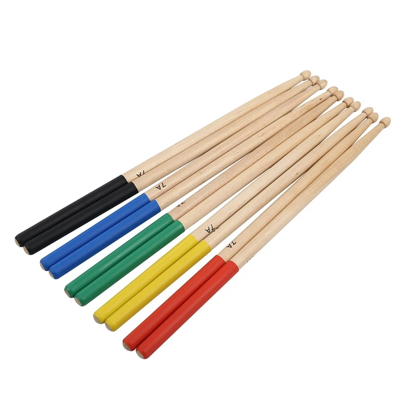 

10 Pairs 7A Maple Drum Sticks For Kids/Children, Fit For All Drum Sets Drum Accessories Multi Color