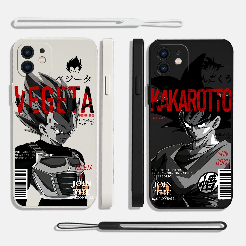 

Hot Japan Anime Dragon Ball Phone Case For iPhone 15 14 13 12 11 Pro Max Mini X XR XS MAX SE20 8 7 Plus Silicone with Hand Strap