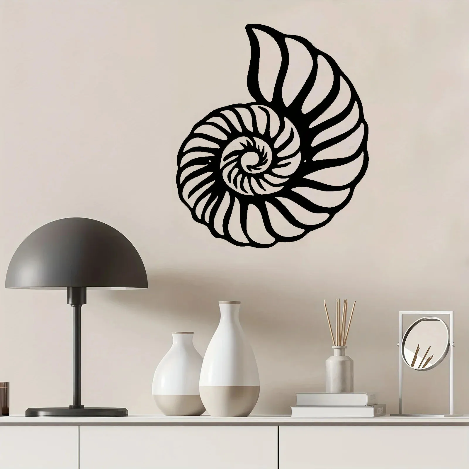 

Crafts Nautilus Shell Coastal Beach Metal Wall Art, Metal Wall Art Interior Decoration, Home Wall Hangings