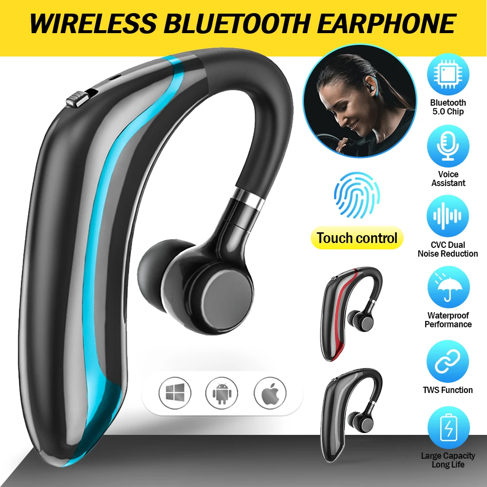 M70 Wireless Bluetooth 5.0 Earphone Ear Hook Stereo Sound Music Waterproof  Headset Single Ear In Ear Wireless Business Earphone