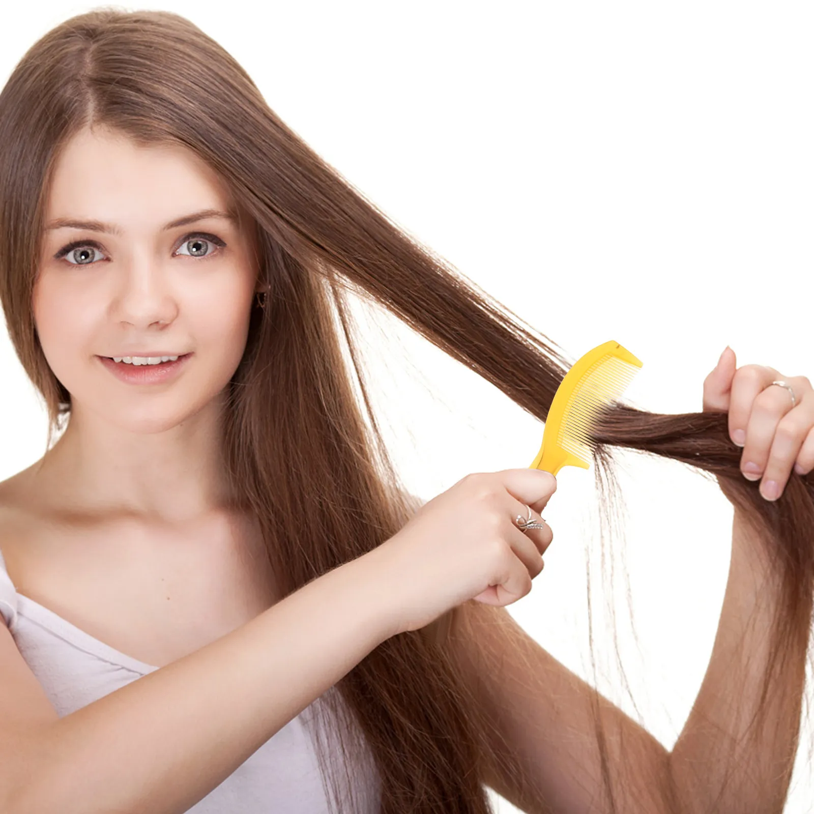 2Pcs 미니 빗 거울 세트 휴대용 플라스틱 메이크업 손거울 손잡이가 있는 컴팩트 디자인 여행용 터치업 클리어