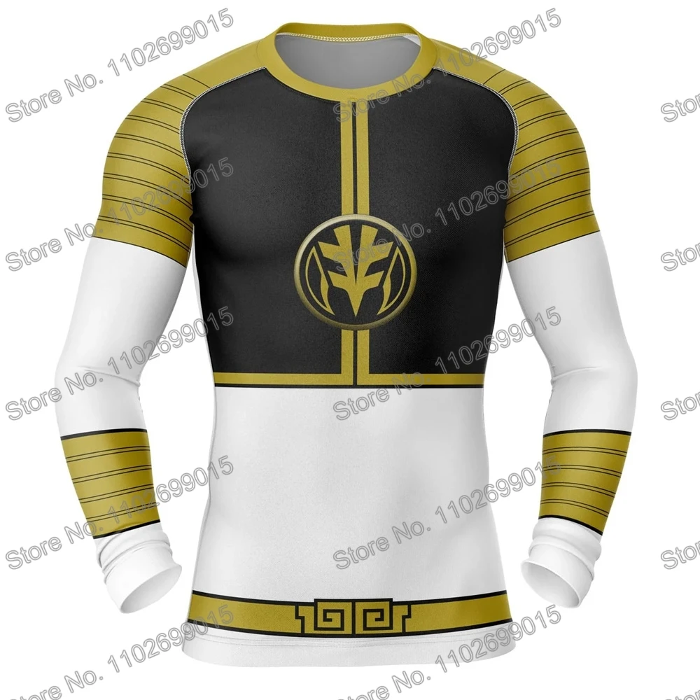 Super Sentai Surfing Diving T-Shirt Tight Long Sleeve Rash Guard Swimwear Men UV Protection Surf Clothing Beach Floatsuit Tops