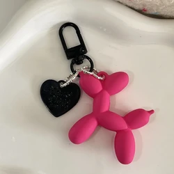 Korean Cute 3D Balloon Dog Phone Charm Key Chain with Trendy Heart Lanyard Decorations (Style 07)