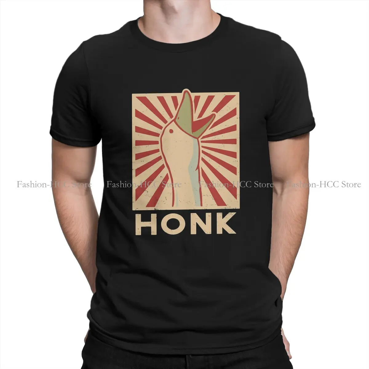 

HONK O Neck TShirt Untitled Goose Honk Bell Game Internet Meme Original Polyester T Shirt Man's Clothes Individuality