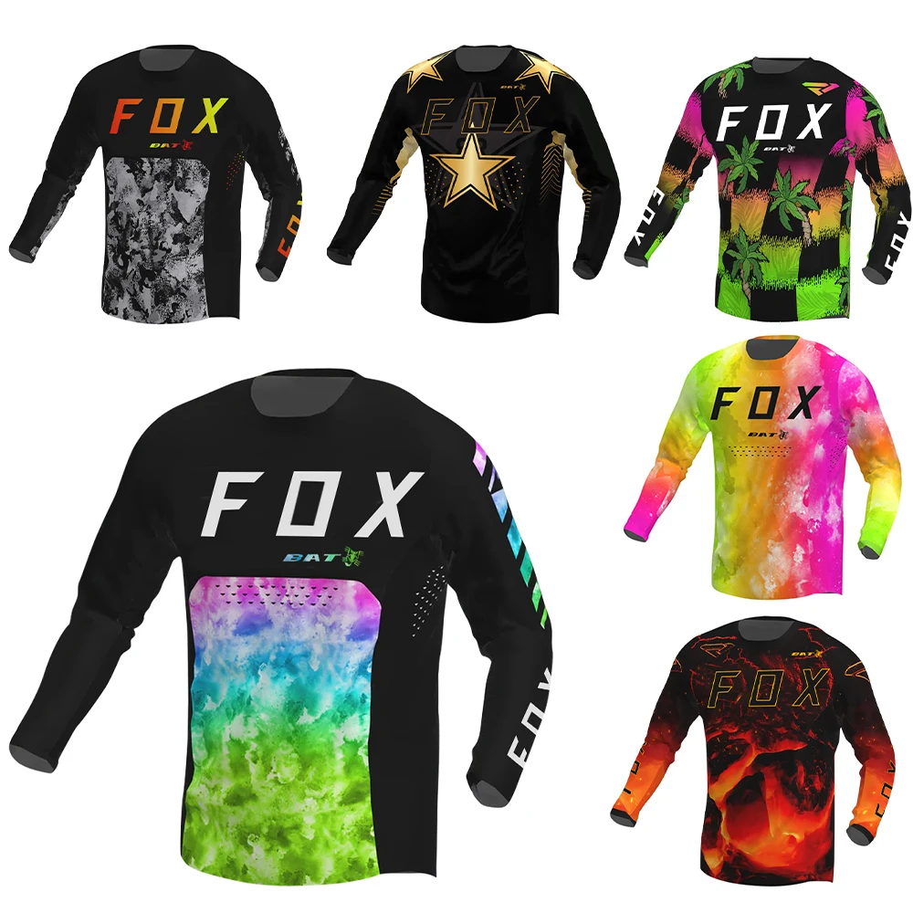 

Men's Cycling Jersey MTB BATFOX Mountain Bike Motocross Motorcycle Quick-Drying Breathable Downhill Jersey Cycling Clothing