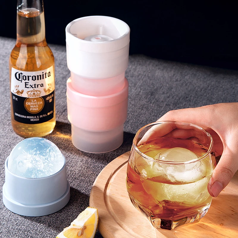 Silicone Sphere Ice Cube Mold Kitchen Stackable Slow Melting DIY Ice Ball Round Jelly Making Mould For Cocktail Whiskey Drink