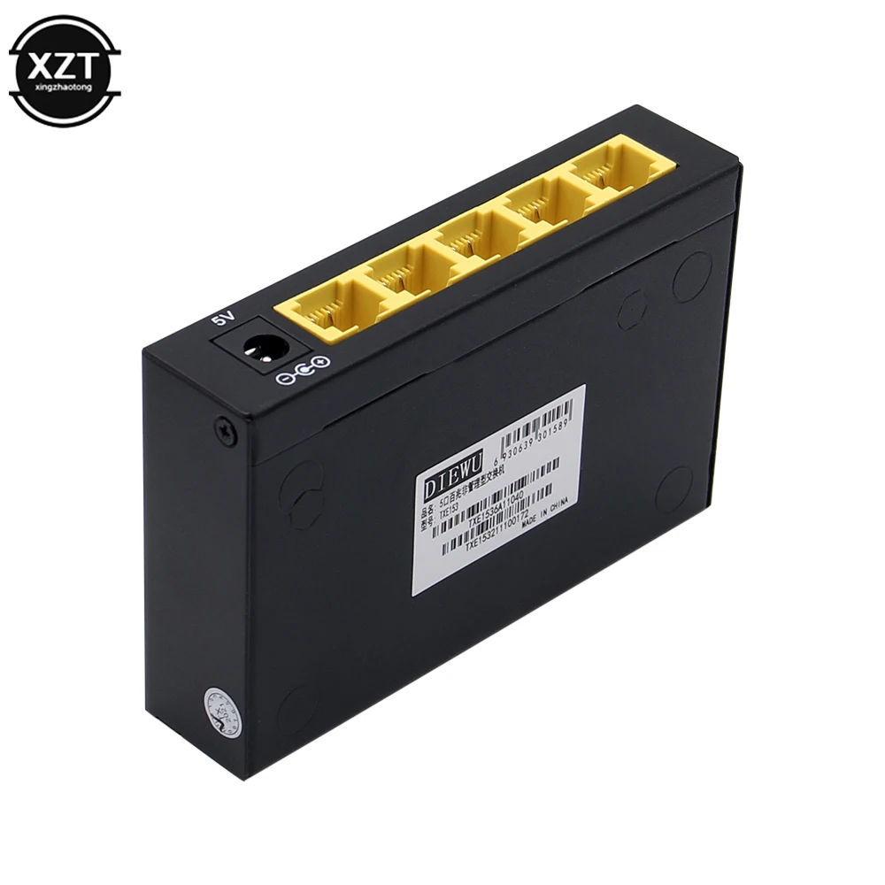 Mini Portas 100mbps Interruptor de Rede Rápido Rj45 Ethernet Switcher Lan Switching Hub Adaptador ue Eua Plug - Imagem 2