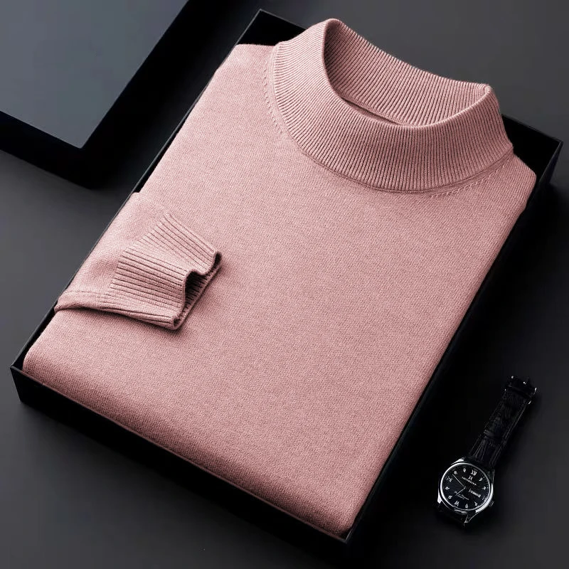 الخريف الرجال وهمية الرقبة البلوزات عادية الياقة ا...