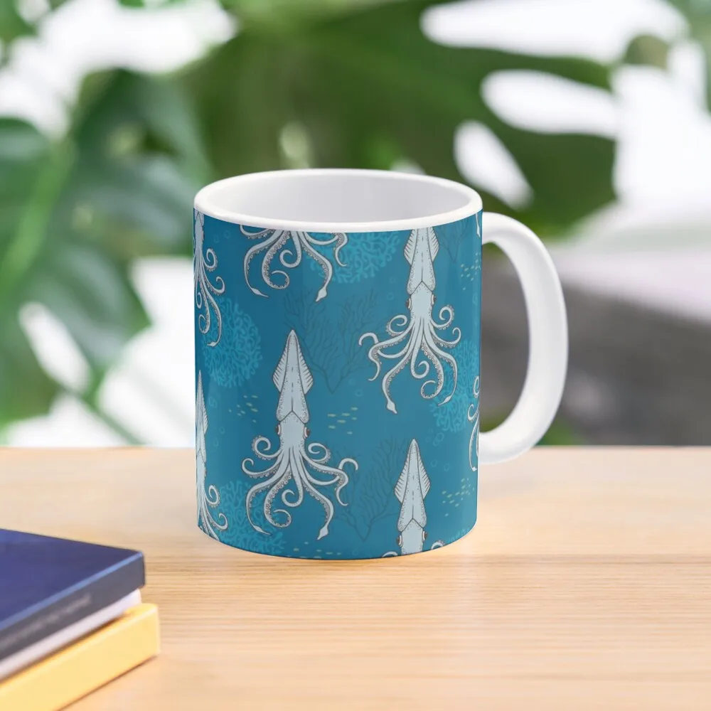 

Deep under the Sea Blue Cephalopods Octopus Coffee Mug Tea And Cups Thermo Cups For Funnys Mug