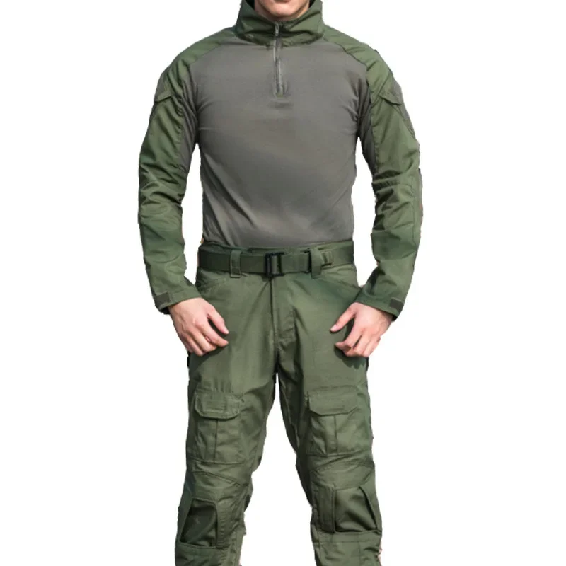 

Green Camouflage Hunting Clothes Combat BDU Shirt Pants Camo Ghillie Suit Tactical Uniform Men Airsoft Sniper Training Clothing