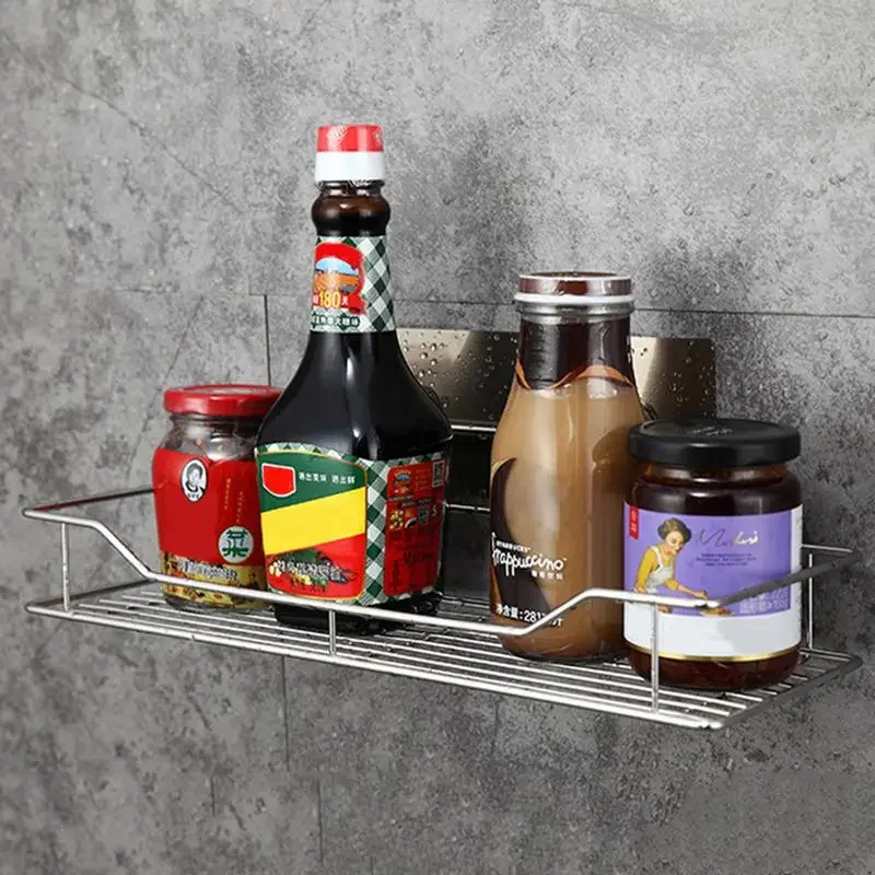 Bathroom Shelf Rack Bathroom Shelf Wall Shelf Organizer Bathroom Storage Rack Storage Rack Wall Shelf Stainless Steel Bathroom Storage Shelf Punch-Free Kitchen Bathroom Toilet Wall Hanging Storage Rack