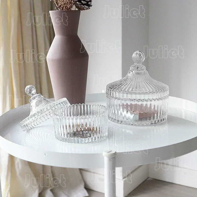 Glass Sugar Jar Cosmetic Storage Jars Nordic Style Glass Box Room Decoration Boxes Craft Candy Jars Glass Jar and Lids Household