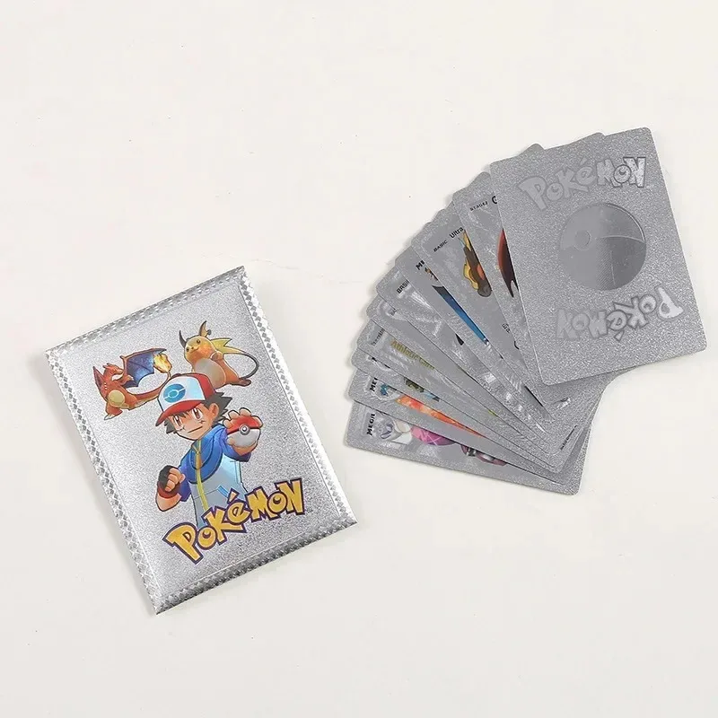 New Box 10Pcs Pokemon Cards Colorful 3D Gold Foil Vmax EX GX