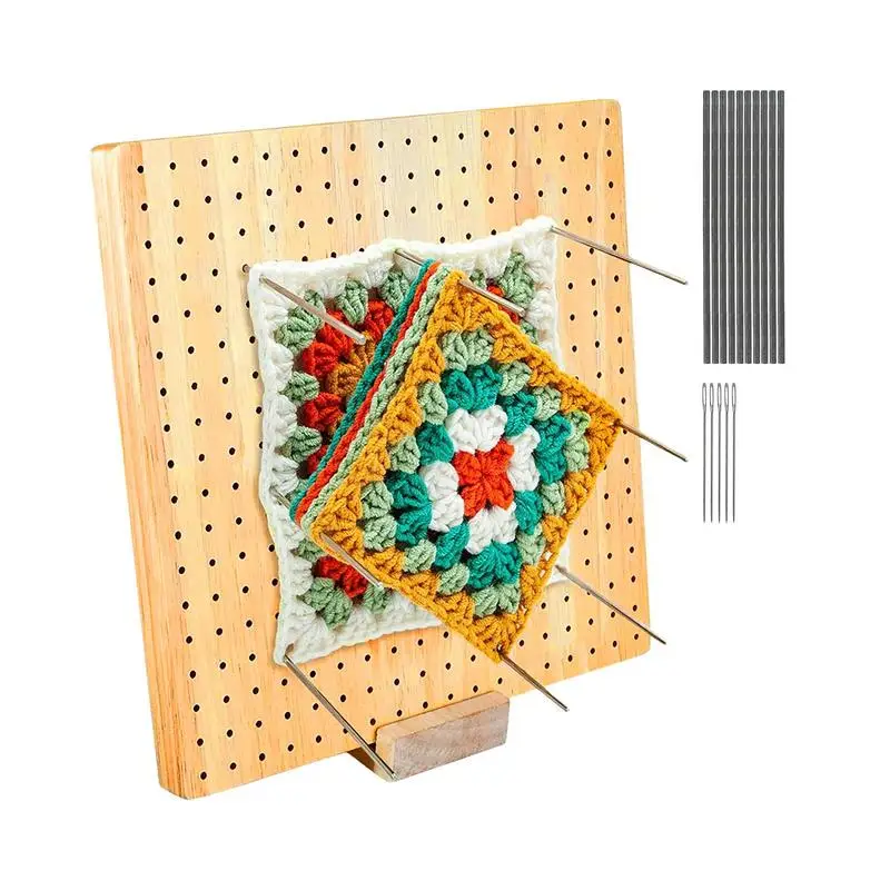 

Crochet Knitting Board Blocking Mats Household Wooden Hole Board Crafts With Pins For Knit Granny Square Sewing Weaving Supplies