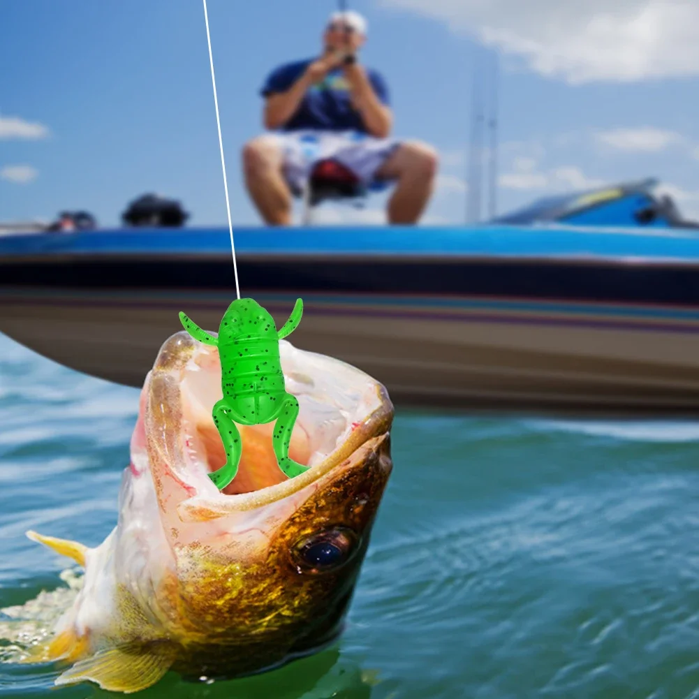 5Pcs Kick-Legged Frog Bait 4cm Frog Luya Floating Bait Attractive Fishing Bait for Saltwater Freshwater Easy to Hook Bass love
