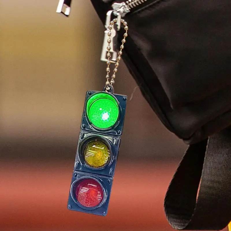 Traffic Light Model Keychain For Car Keyring Key Holder With Led Lighting Traffic Light Key Chain LED Pedestrian Light Keychain