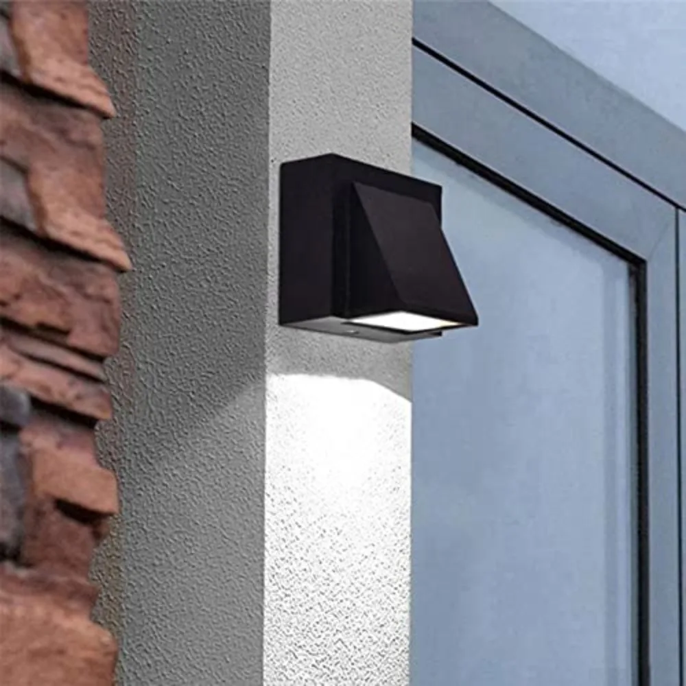 JOYINLED 2PCS Black Outdoor Wall Light Waterproof LED Light Lamp Warm White for Entryway Gardens Pathways Side Outdoor Stairs