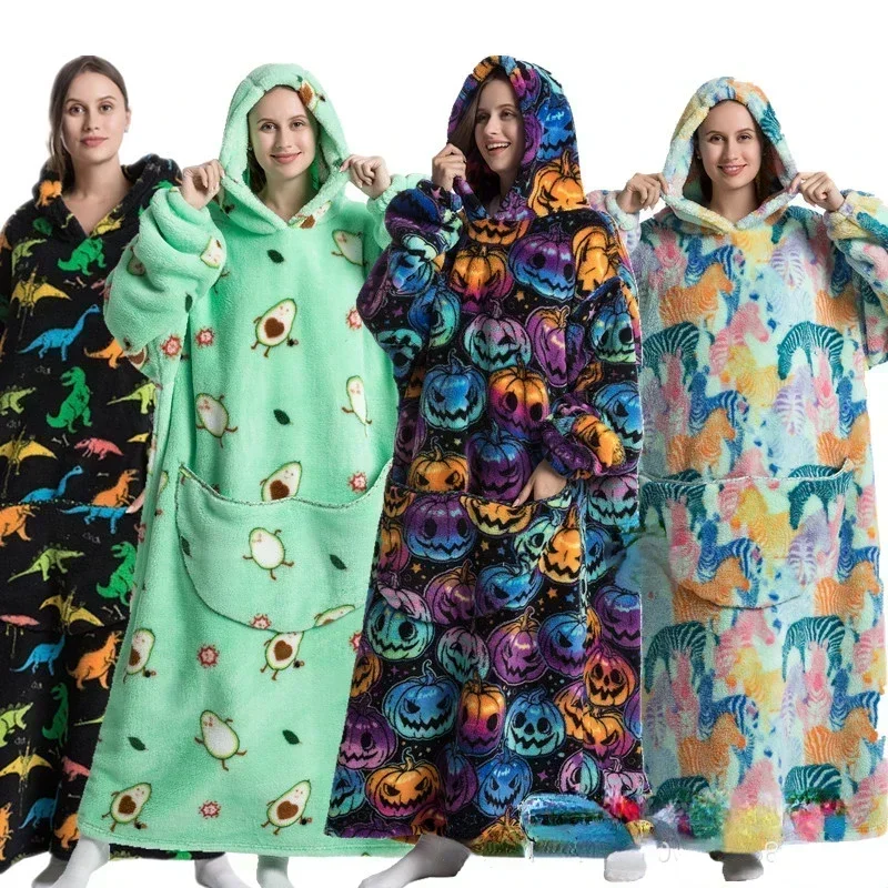 Felpa Con Coperta Indossabile Giggling Getup - Oversize Sherpa Con