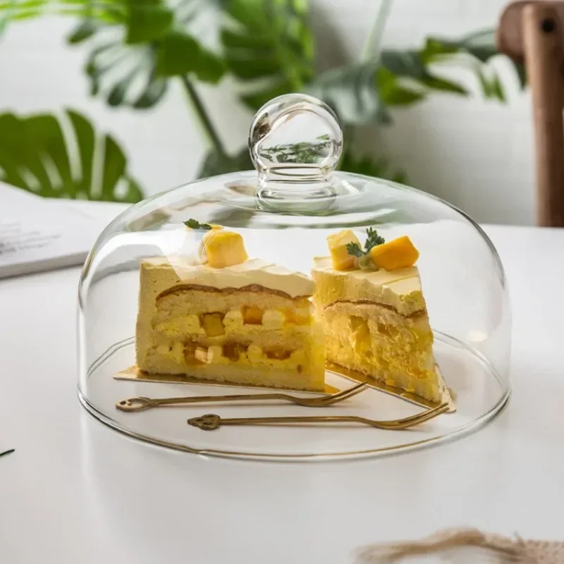 Dome Glass Cake Cover Transparent Food Tent Dessert Cake Cheese Dustproof Glass Tall Cover Table Decoration Home Kitchen Supply glass cake cover