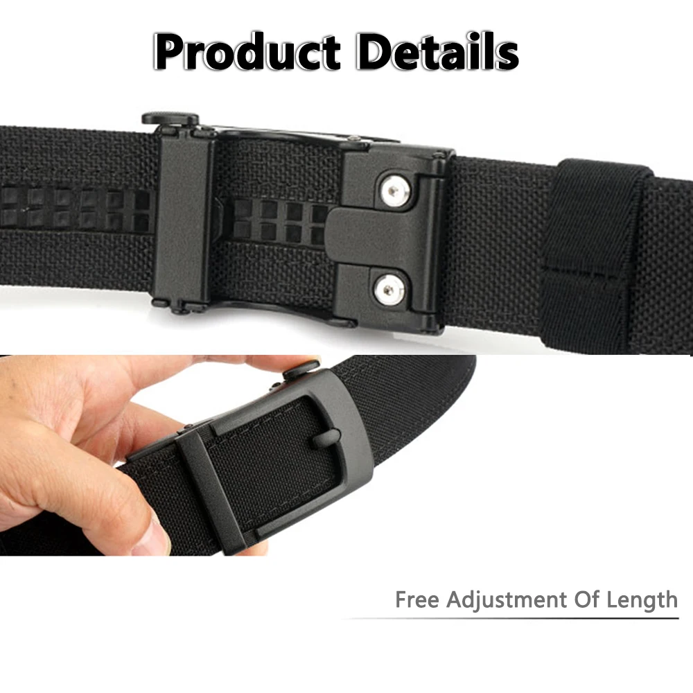 TUSHI New Military Belt for Men Sturdy Nylon Metal Automatic Buckle Police Duty Belt Tactical Outdoor Girdle IPSC Accessories