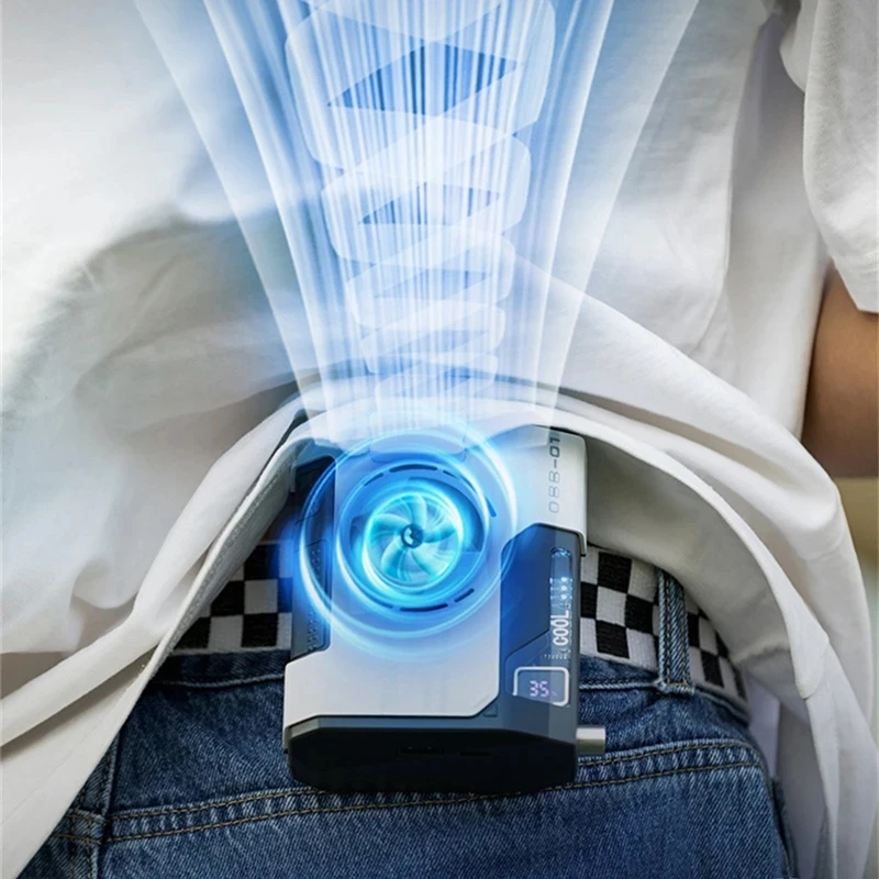 

10000mAh portable waist mounted fan USB air conditioning fan rechargeable outdoor sports portable mini air-cooled clamp fan