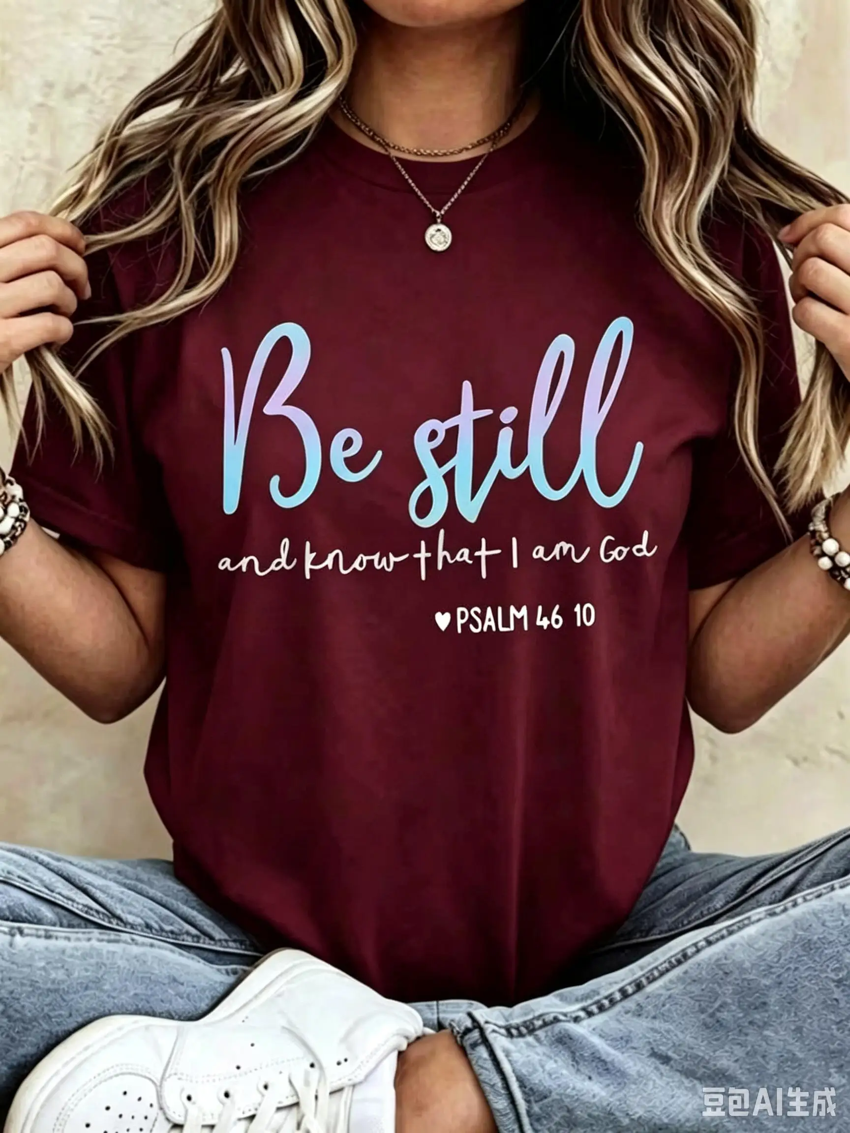 Be Still And Know That I Am God Women's T-Shirt Be Still Know Short Sleeve Crew Neck Casua