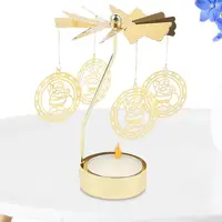Metal Rotating Candle Holder Christmas Angel Rotating Candle Holder Dinner Party Wedding Party Candle Holder Decoration Gifts 6