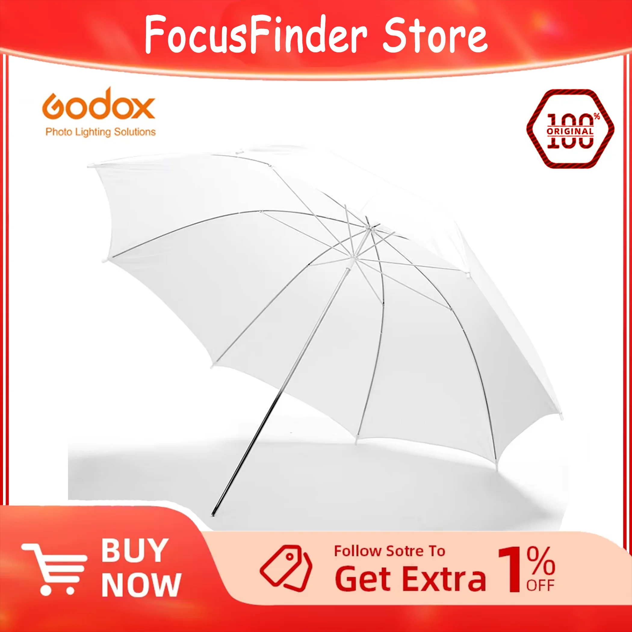 Godox Professional 33'' 84cm White Translucent Soft Umbrella for Photo Studio Flash Light Photography Studio Camera Flash