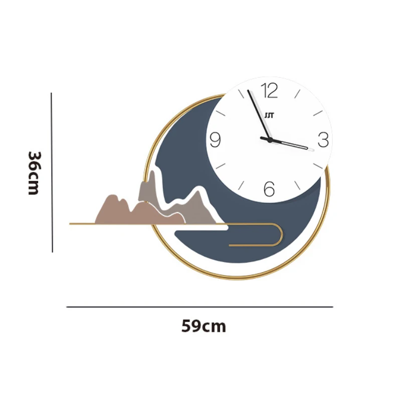 Blue Round Landscape Wall Clock A-Without light  