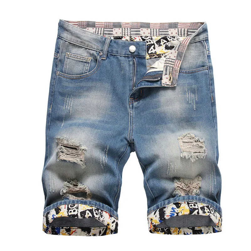Summer Mens Ripped Short Jeans Brand Clothing Bermuda Cotton Shorts Men Thin Breathable Casual Denim Shorts