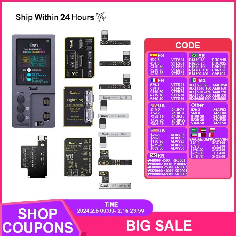 Qianli Icopy Plus 2.2 True Tone Repair Programmer Per 7/8/8P/X/Xr/Xs/Xs Max/13 Pro Max Lcd/Vibratore Transfer Eeprom Programmer