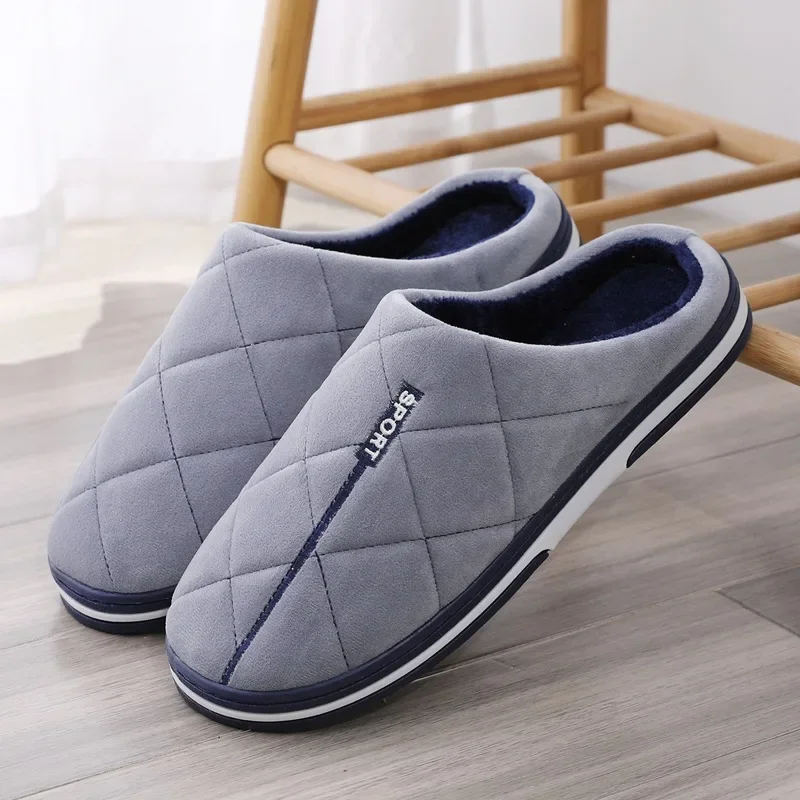 Size 47-50 Big Size Slippers Autumn Winter Men's Cotton Slippers Extra Large Size Home Cotton Shoes Warm Men Slippers Shoes — view 2