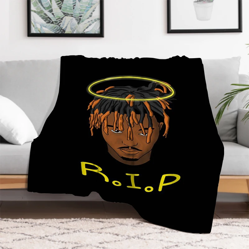 RIP Juice Wrld Rapper Blanket Fluffy Soft Blankets for Bed Furry Winter Warm Throw Sofa & Throws Double Decorative Custom Fleece 3