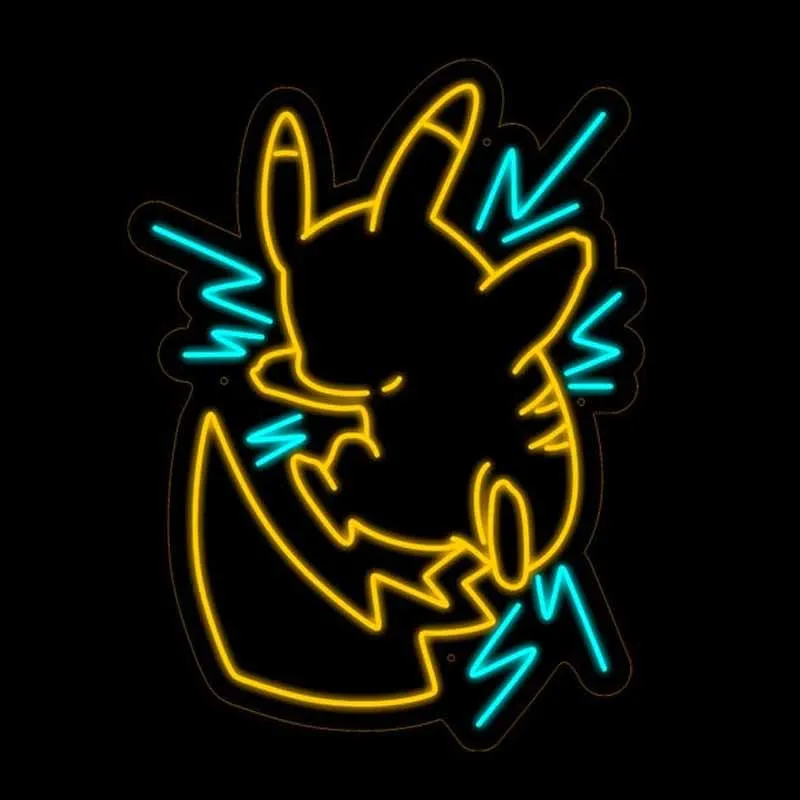 Anime japonês LED Neon Light para decoração de parede, Pokemon, Pikachu,  sinal de exibição, nome personalizado adorável, lâmpada para festa -  AliExpress