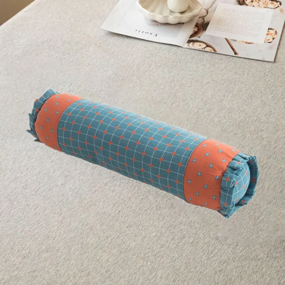 Cylindrical Pillowcase Cotton Double-layer Cervical Pillow Cover Zipper Candy Shapes Buckwheat Pillow Cover Dormitory