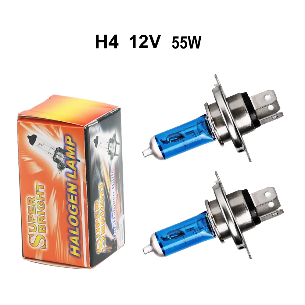 Car Headlamps Halogen Lamps H4 Halogen Headlight Super White 55/60W 6000K