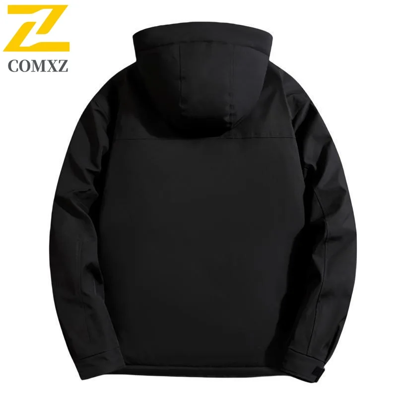 COMXZ Men Winter Coat Fashion Hooded Outdoor Mountaineering Thick Warm Parka All-Purpose Everyday Style Lightweight Clothing