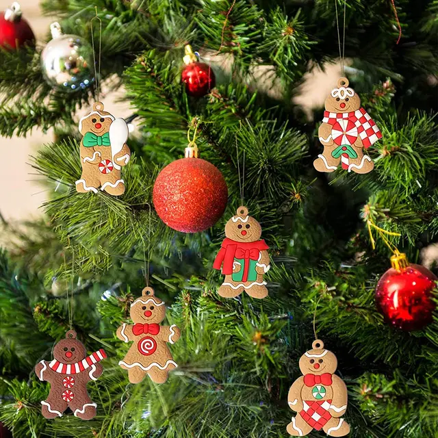 12pcs Gingerbread Man Tree Ornaments 3